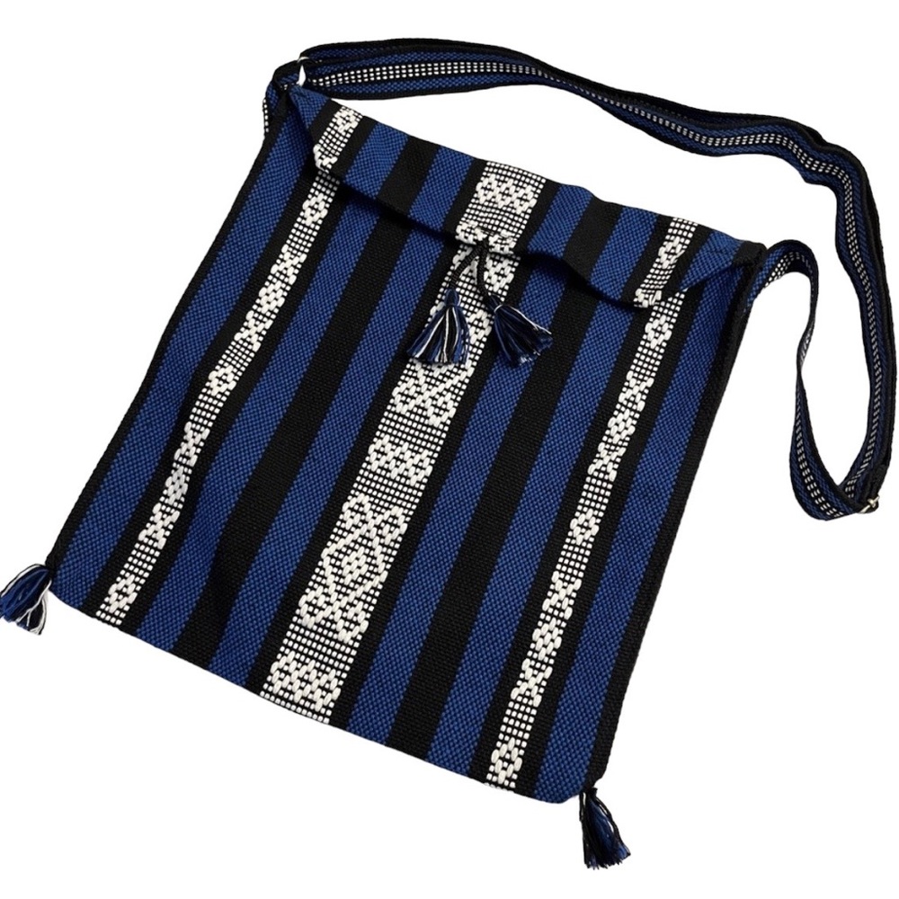 Large boho woven crossbody bag